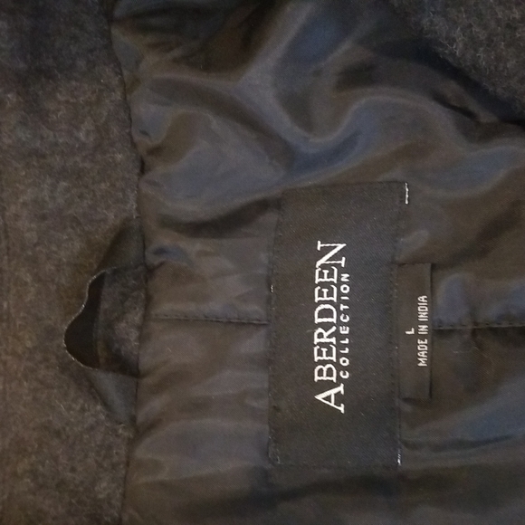 ABERDEEN COLLECTION 80% Wool Gray Overcoat - Picture 3 of 15